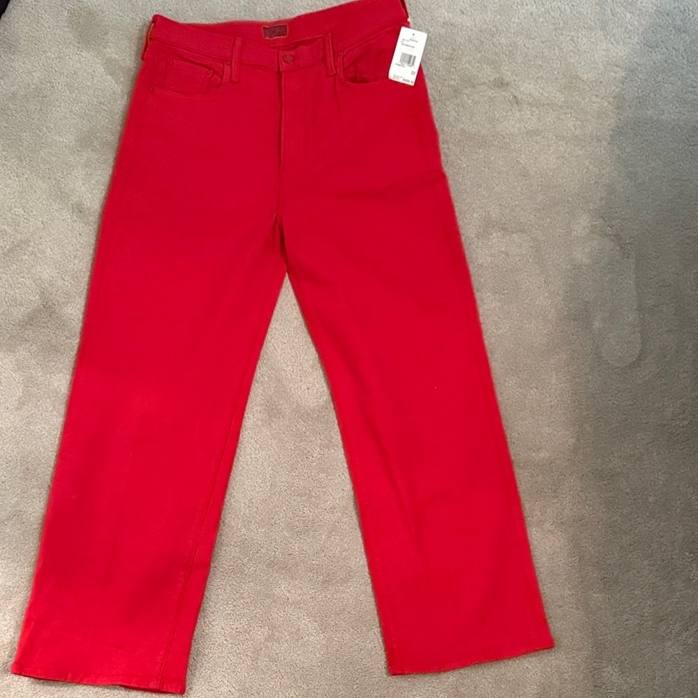 MOTHER Red Ankle & Cropped Jeans